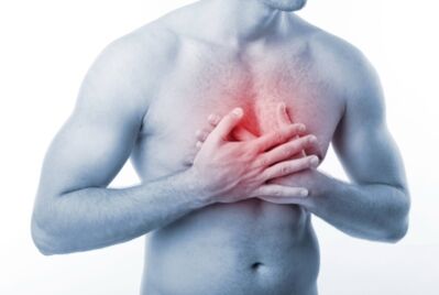 Chest pain due to osteochondrosis of the thoracic spine